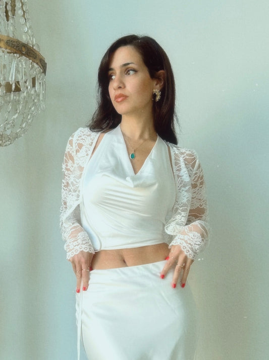 Dolce Vita Silky Satin top in Mother Pearl