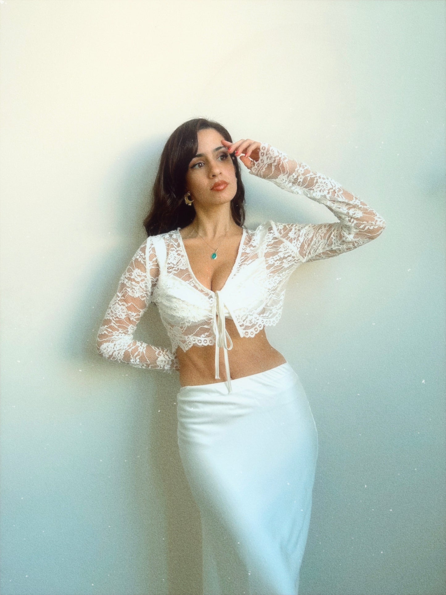 Sofia Lace Bolero Cover Up In Mother Pearl