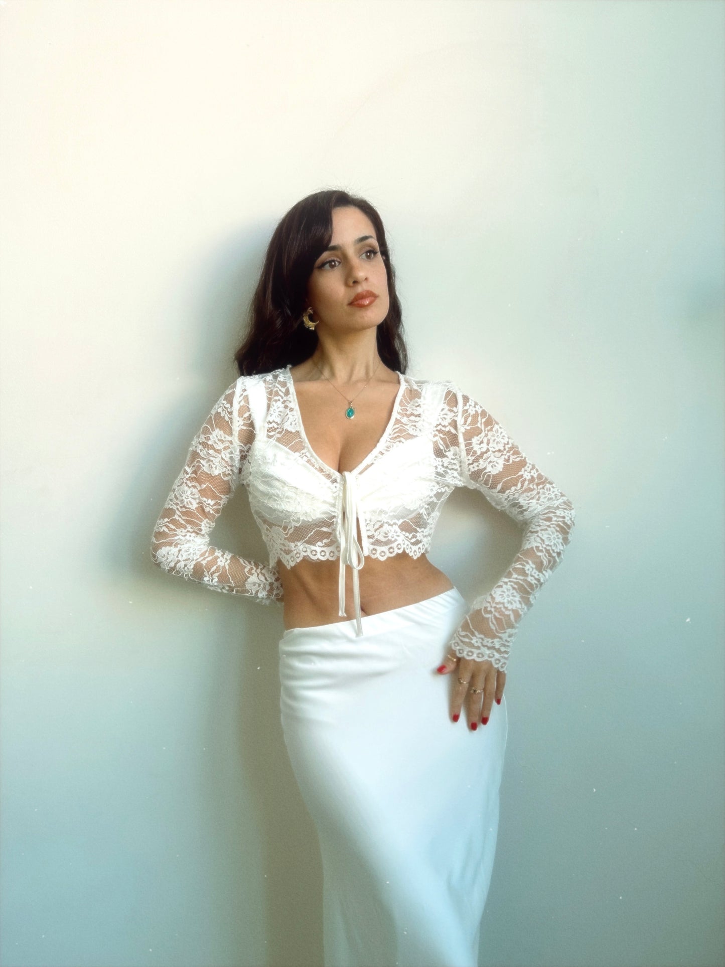 Sofia Lace Bolero Cover Up In Mother Pearl