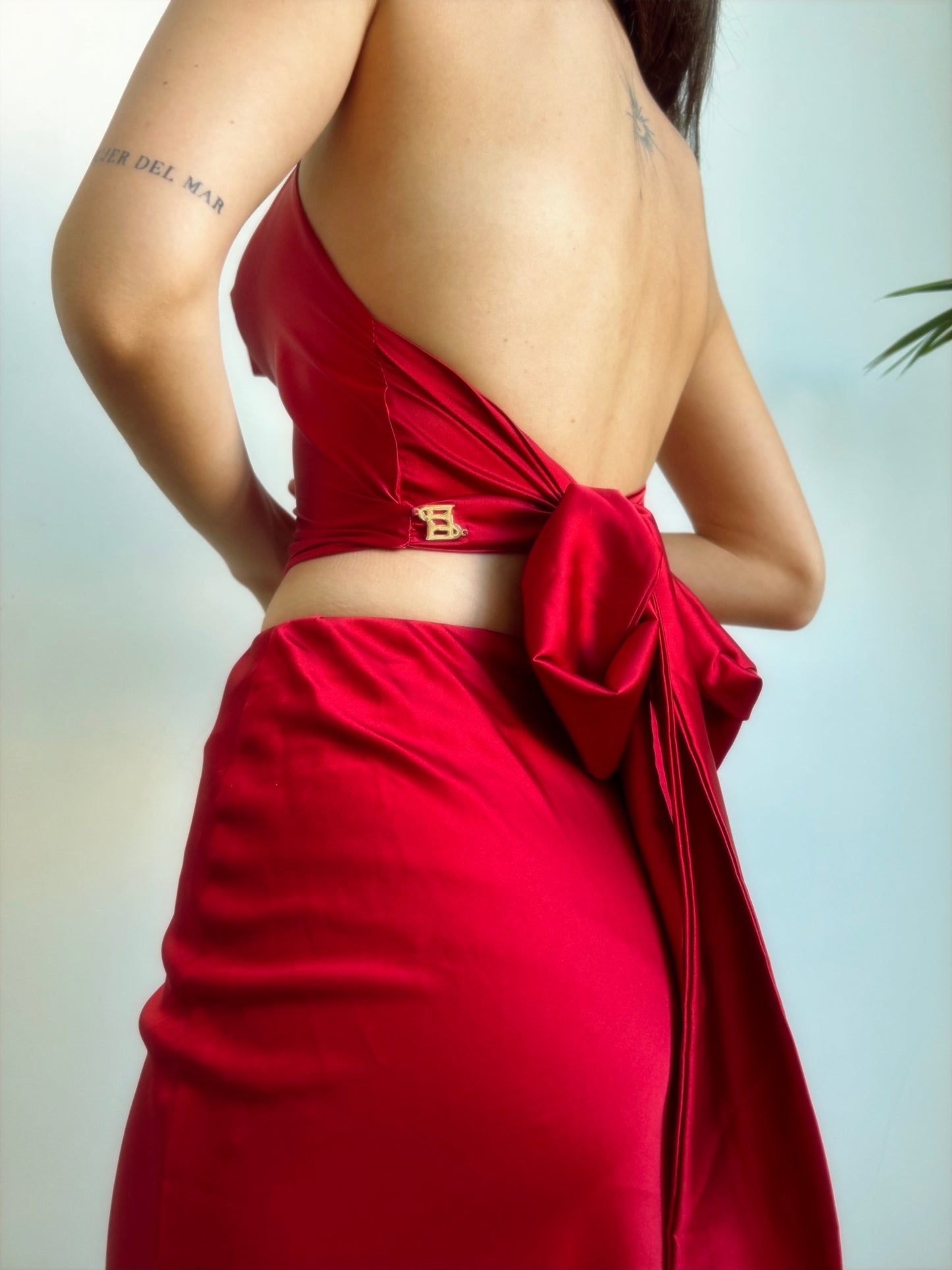 Dolce Vita Silky Satin Set in Cherry Red