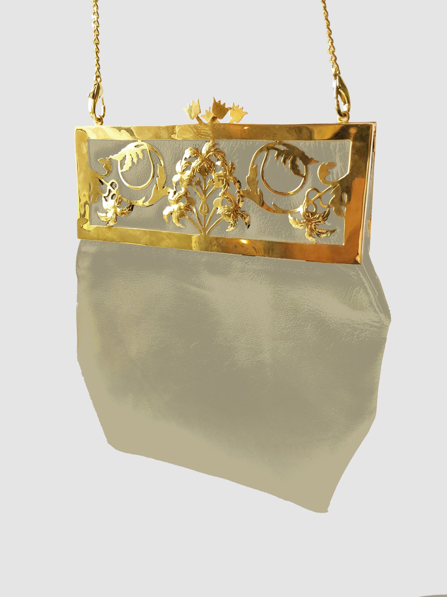 Sadaf Deco Palm Purse Gold