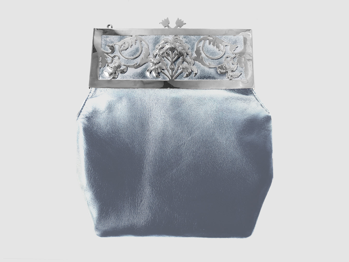 Liz Taylor Deco Palm Purse Silver