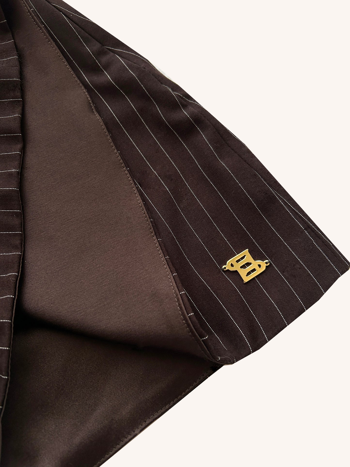 FALL FOR ME Skirt in chocolate pinstripes